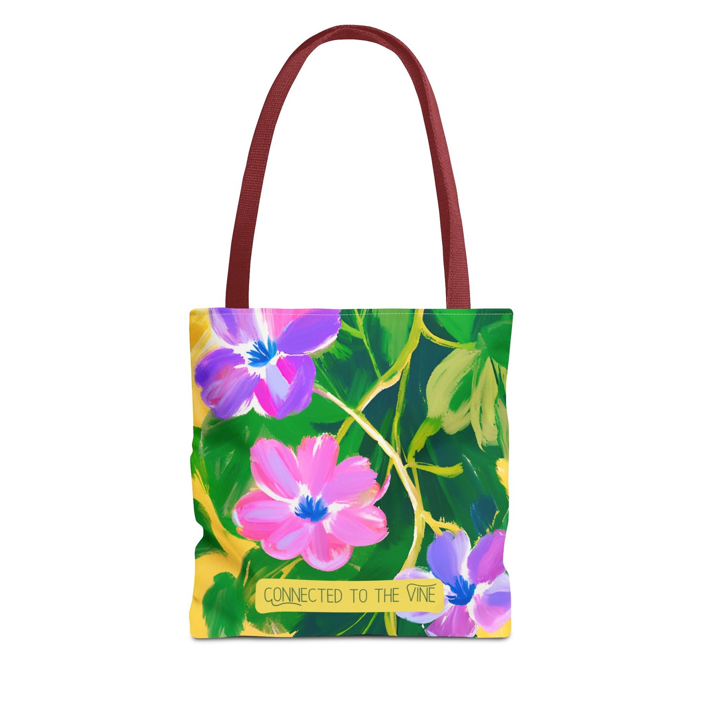 Connected to the Vine Floral Medium Bible Book Bag