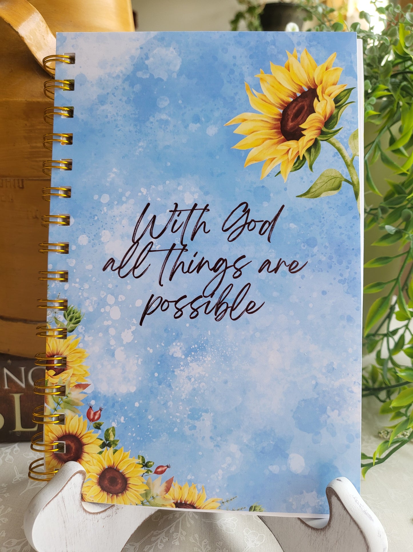 With God All things are Possible Sunflower Journal