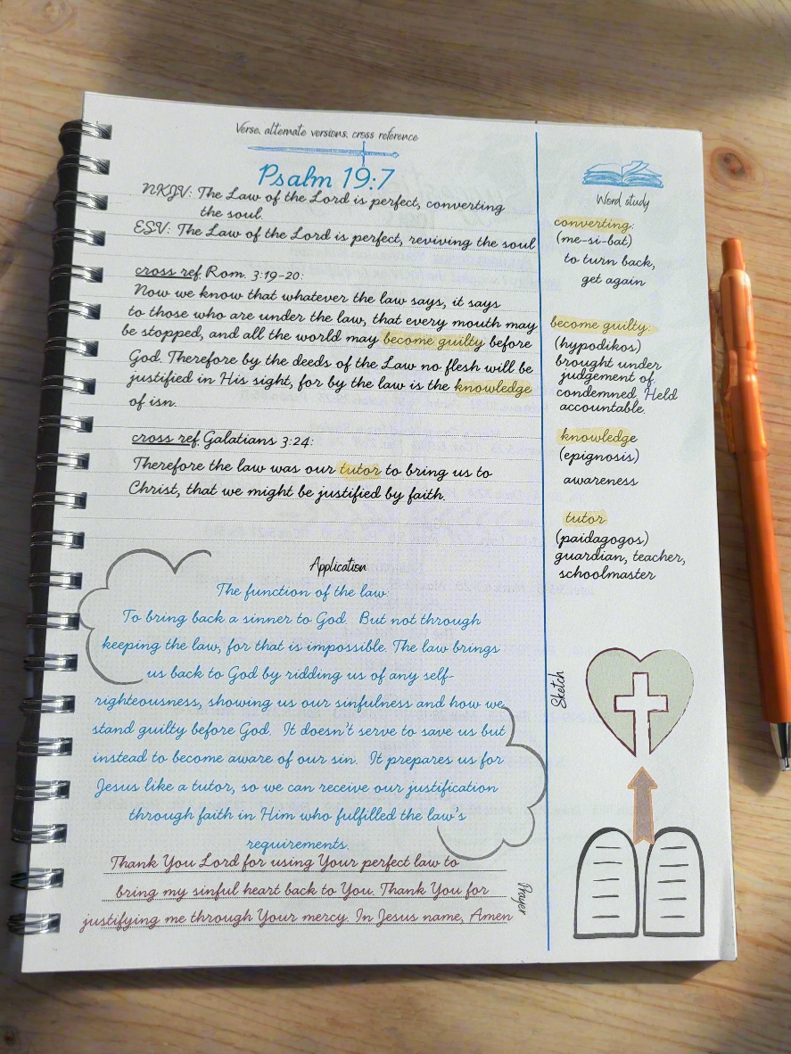 Sword of the Spirit Bible Study Journal Brick and Blue Spiral