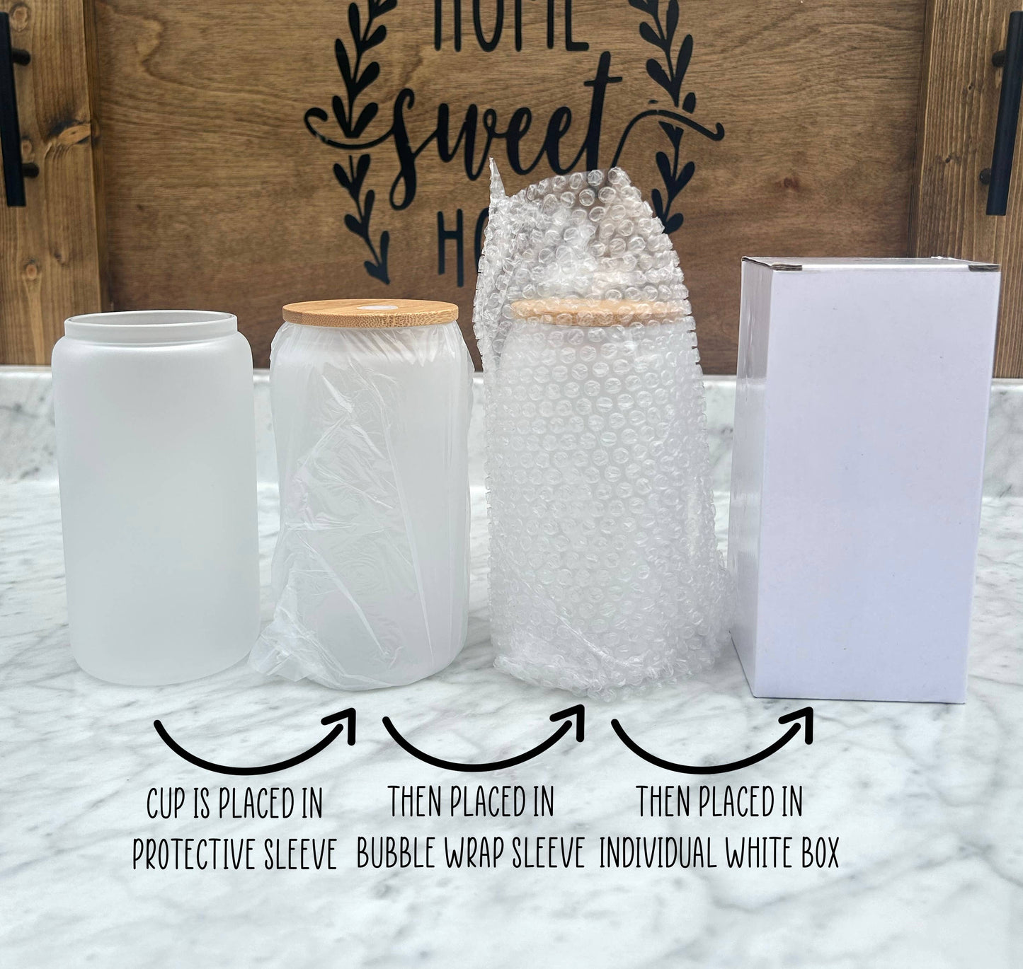 Blessed Mama Floral 16oz Libby Glass Tumbler