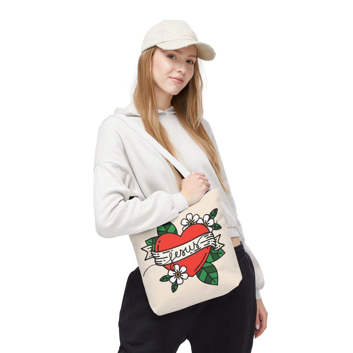 Jesus All-Over Print Tote Bag – Christian Bible Bag for Women
