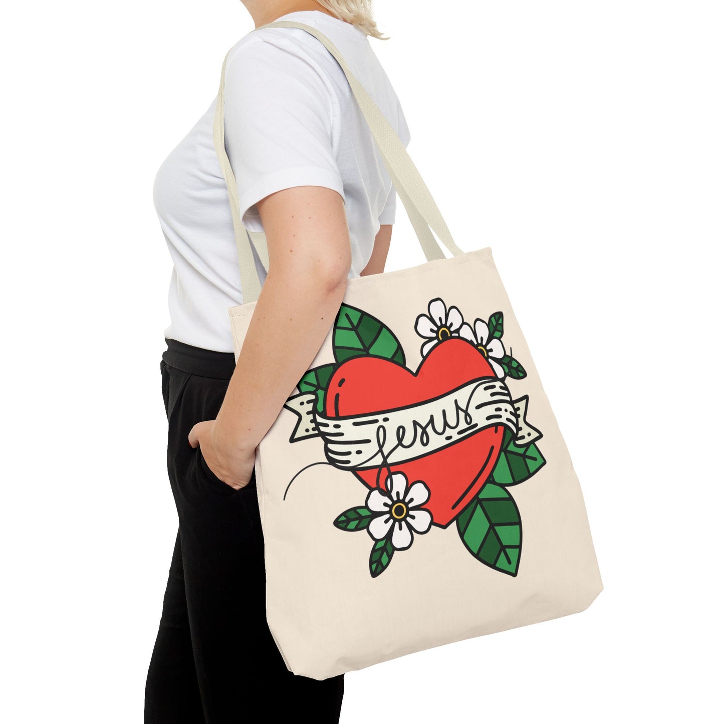 Jesus All-Over Print Tote Bag – Christian Bible Bag for Women
