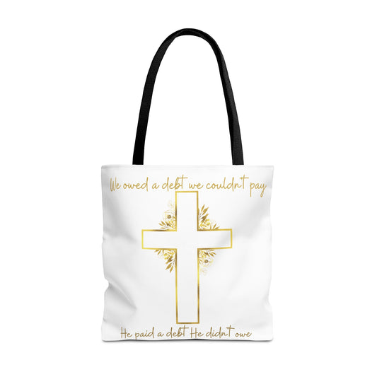 It is Finished! Large Christian Tote Bag – All-Over Print Faith Gift