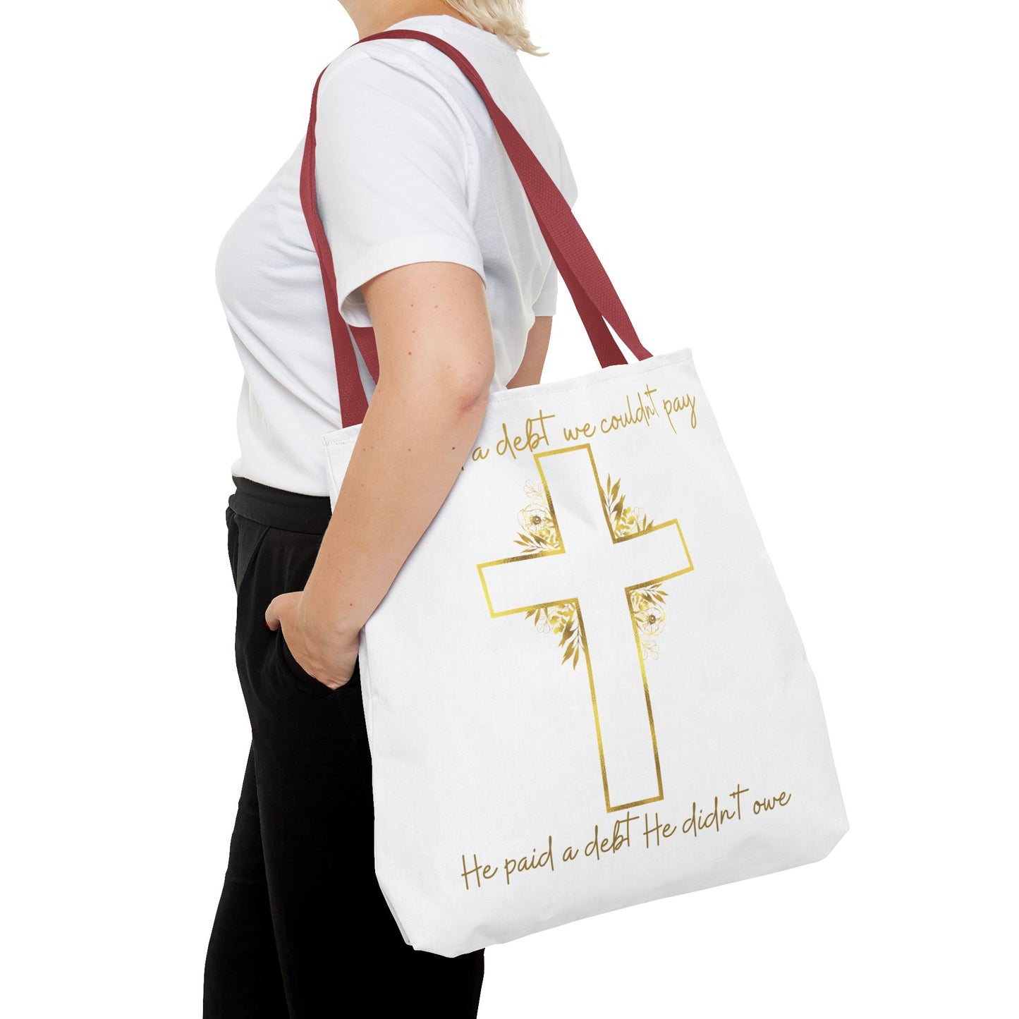 It is Finished! Large Christian Tote Bag – All-Over Print Faith Gift