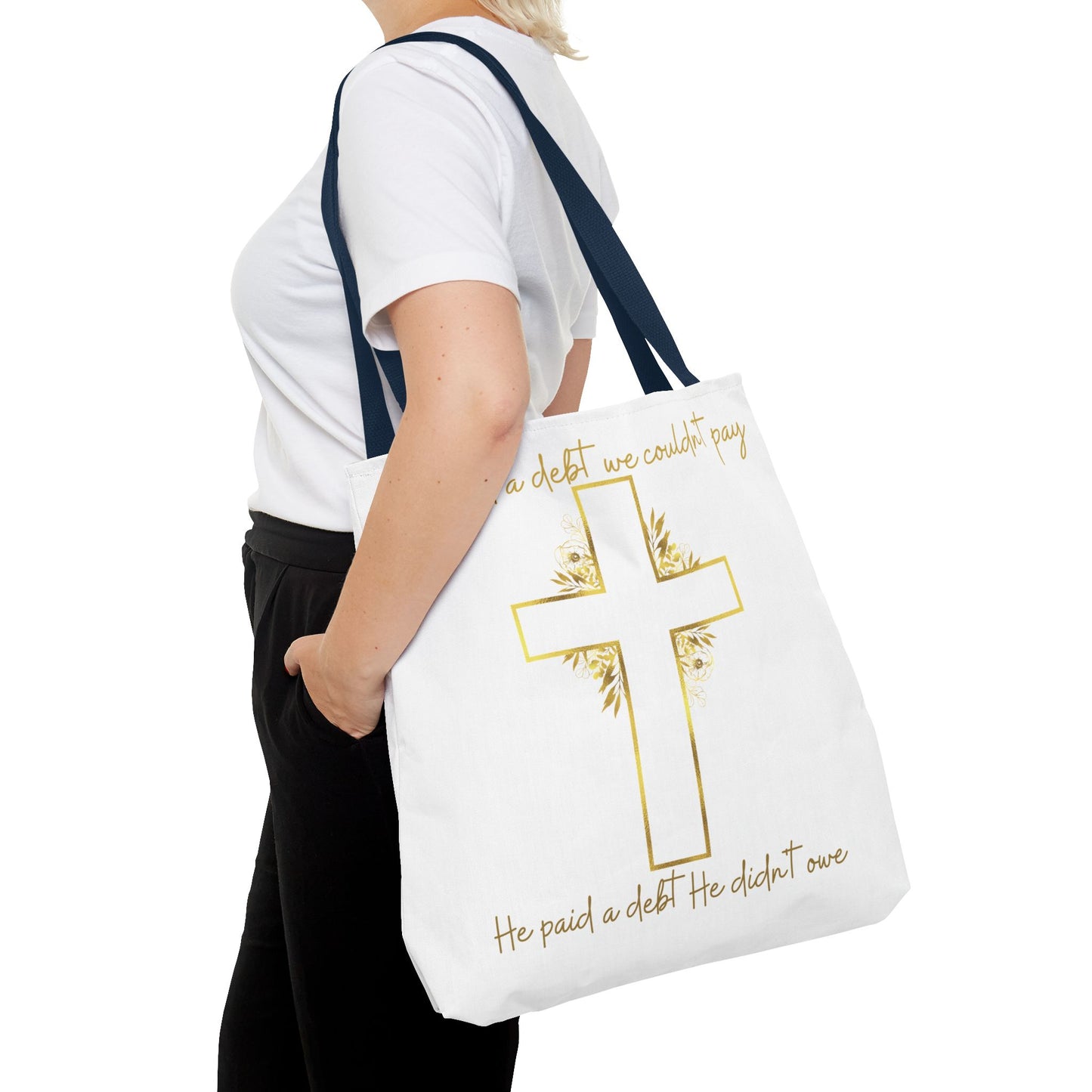 It is Finished! Large Christian Tote Bag – All-Over Print Faith Gift