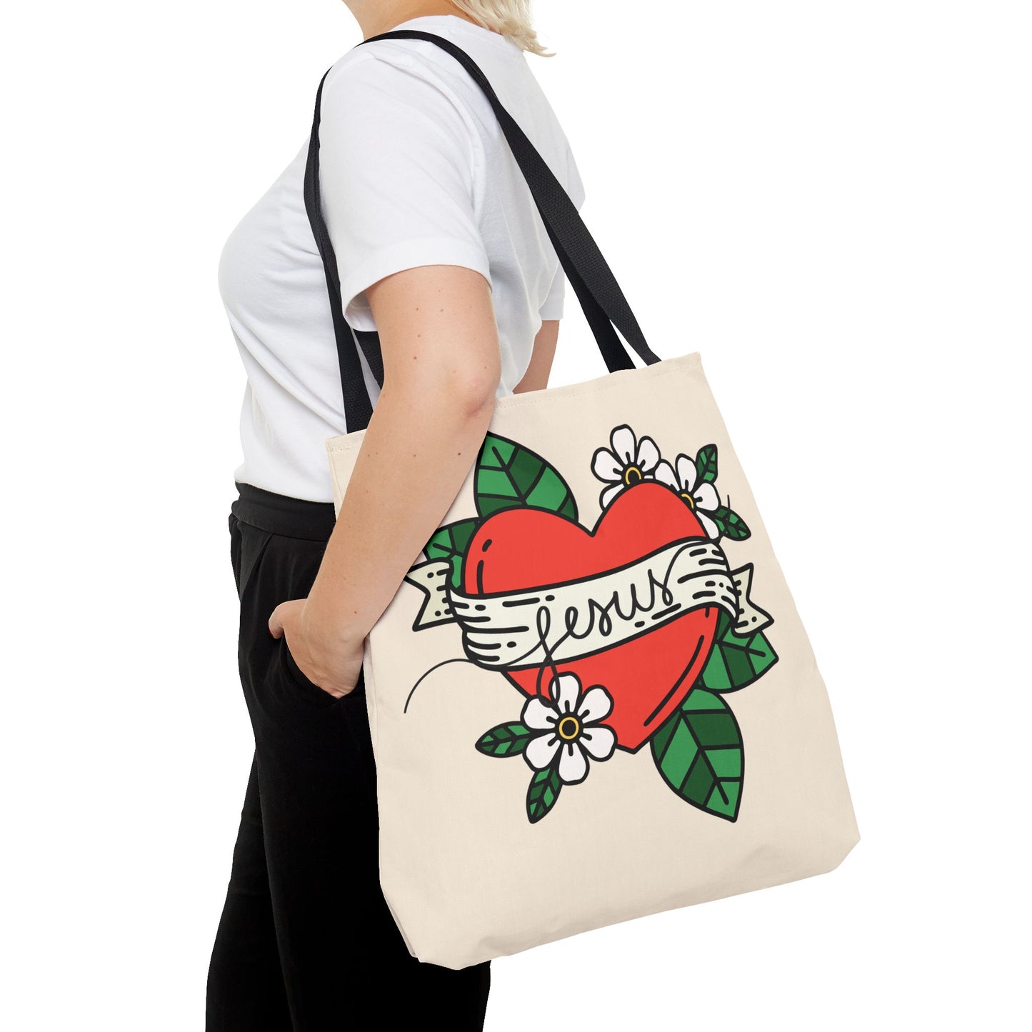 Jesus All-Over Print Tote Bag – Christian Bible Bag for Women