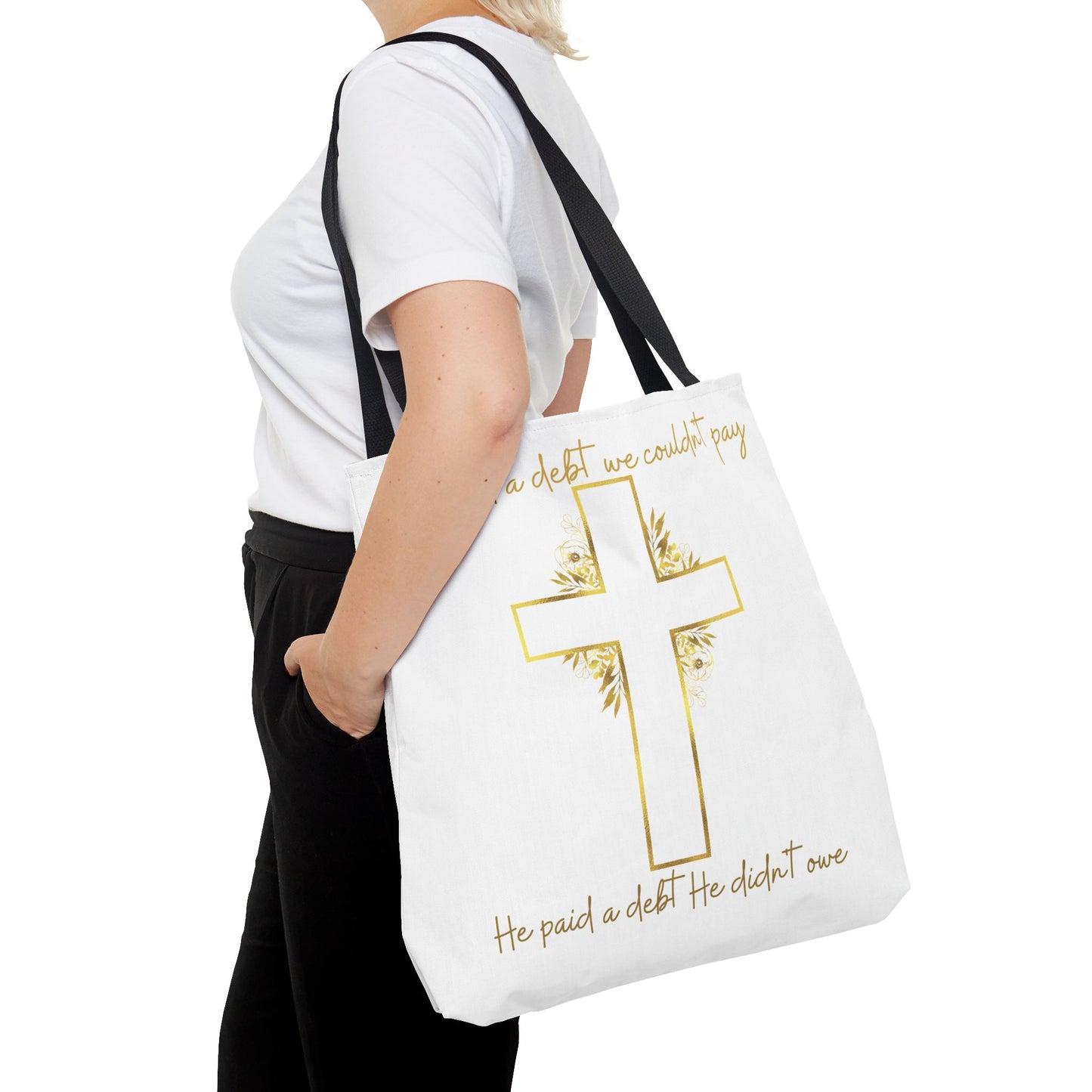 It is Finished! Large Christian Tote Bag – All-Over Print Faith Gift
