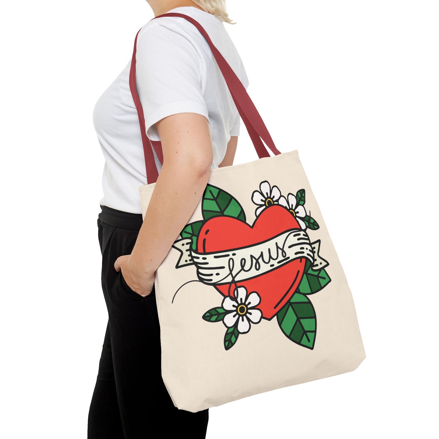 Jesus All-Over Print Tote Bag – Christian Bible Bag for Women