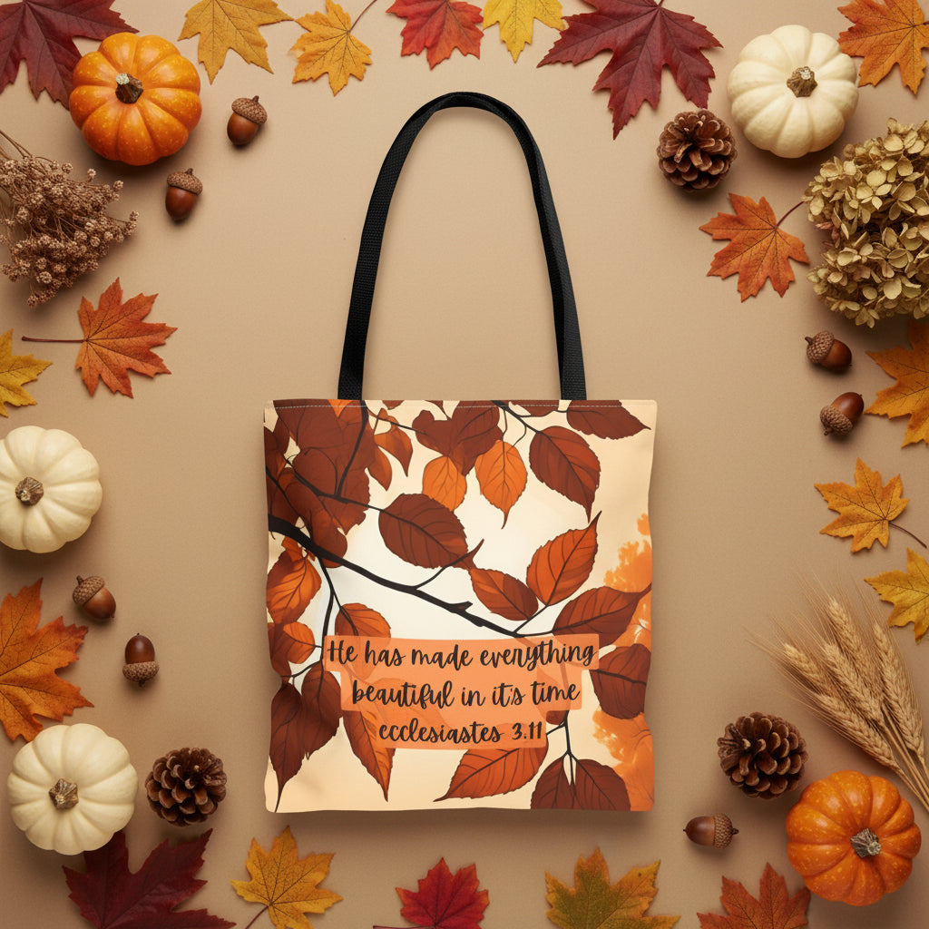 Fall Bible Book Bag – Ecclesiastes 3:11 Tote Bag
