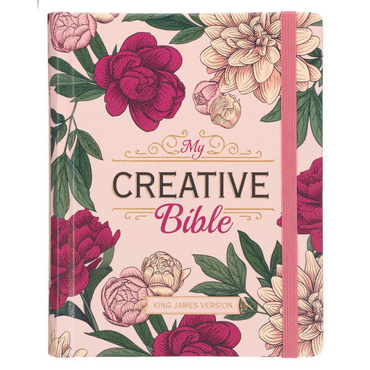 KJV My Creative Bible Hardcover, Pink Floral Printed