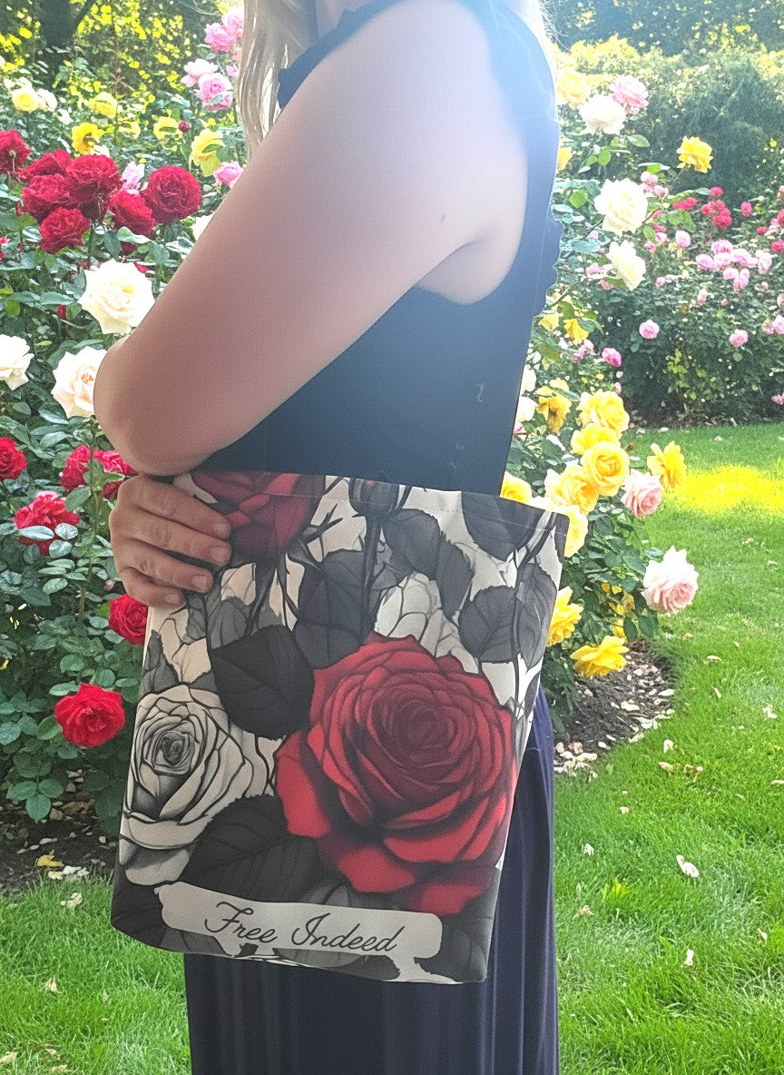 Free Indeed Rose Tote/Bible Book Bag
