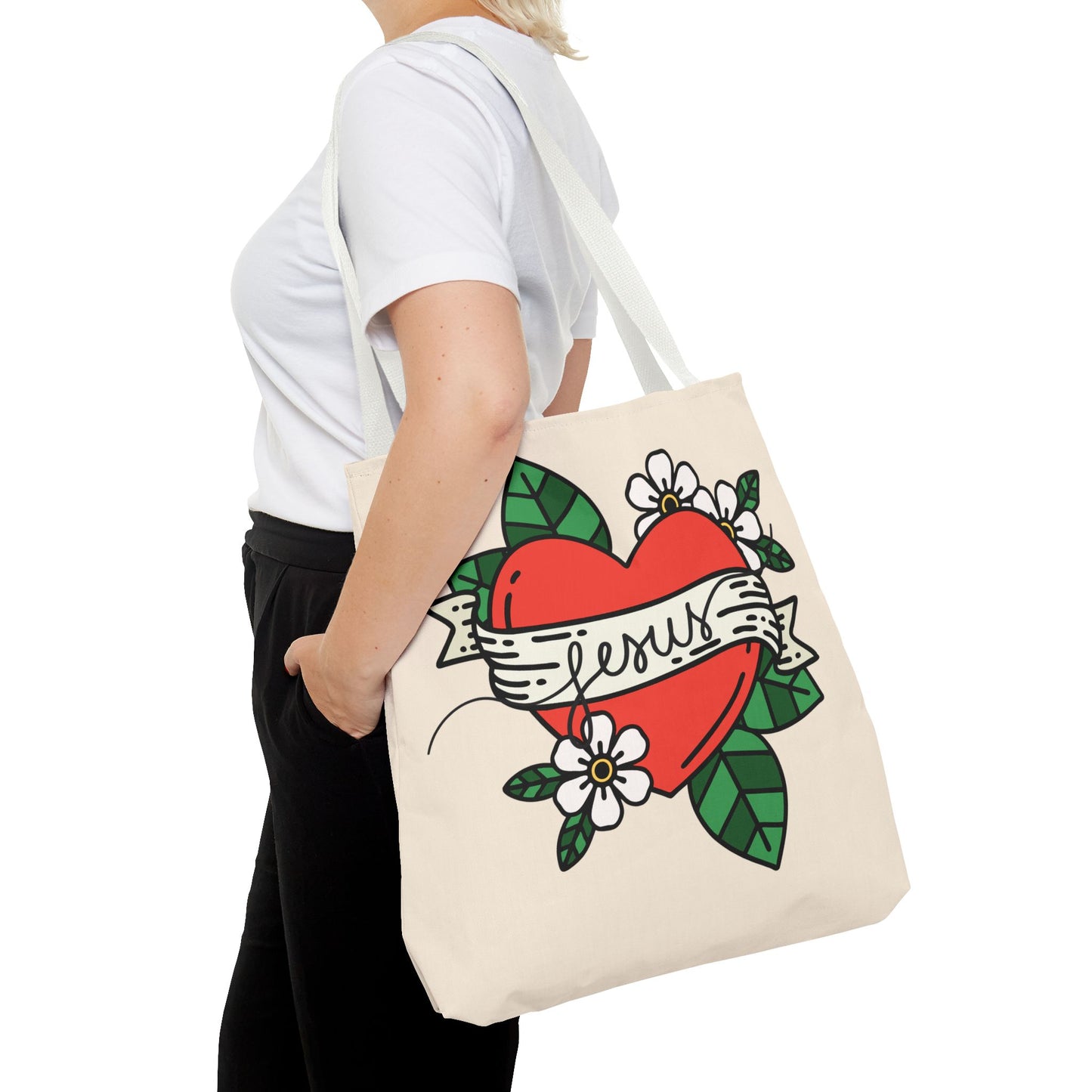 Jesus All-Over Print Tote Bag – Christian Bible Bag for Women
