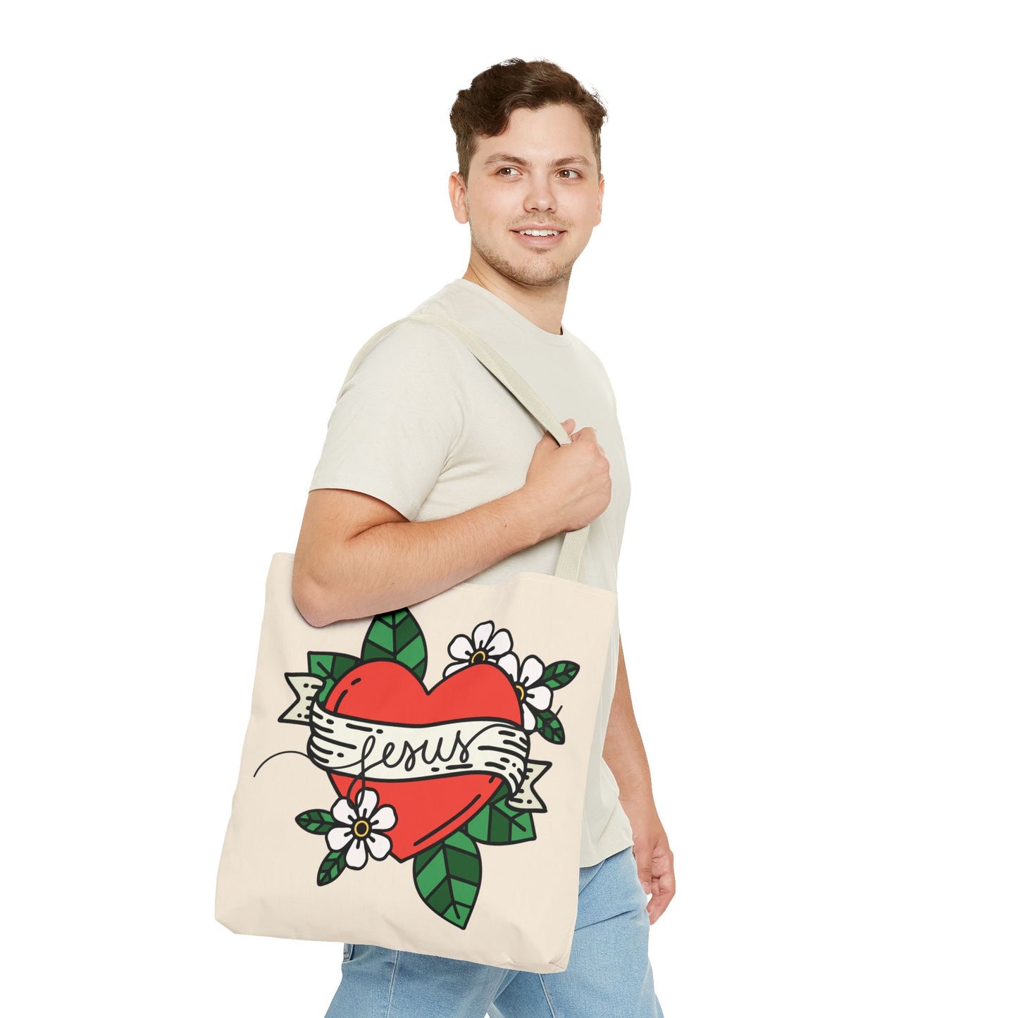 Jesus All-Over Print Tote Bag – Christian Bible Bag for Women