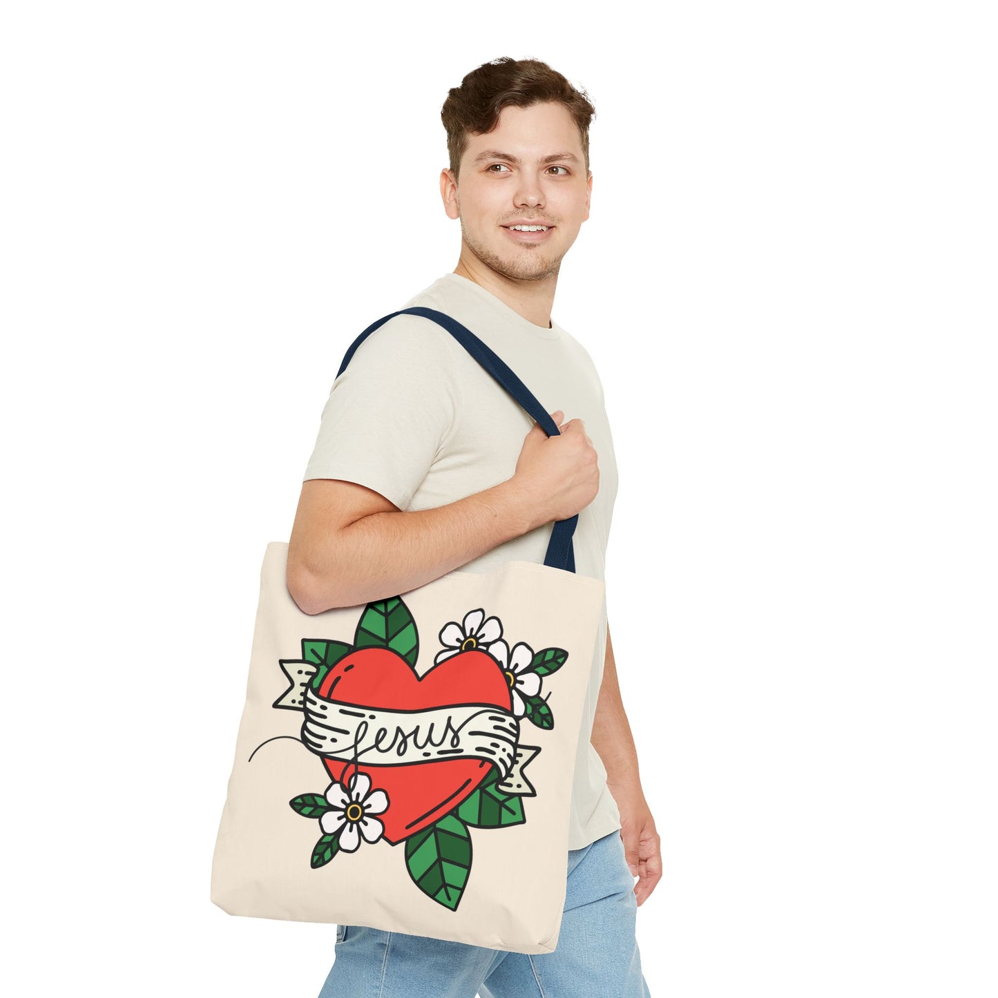 Jesus All-Over Print Tote Bag – Christian Bible Bag for Women