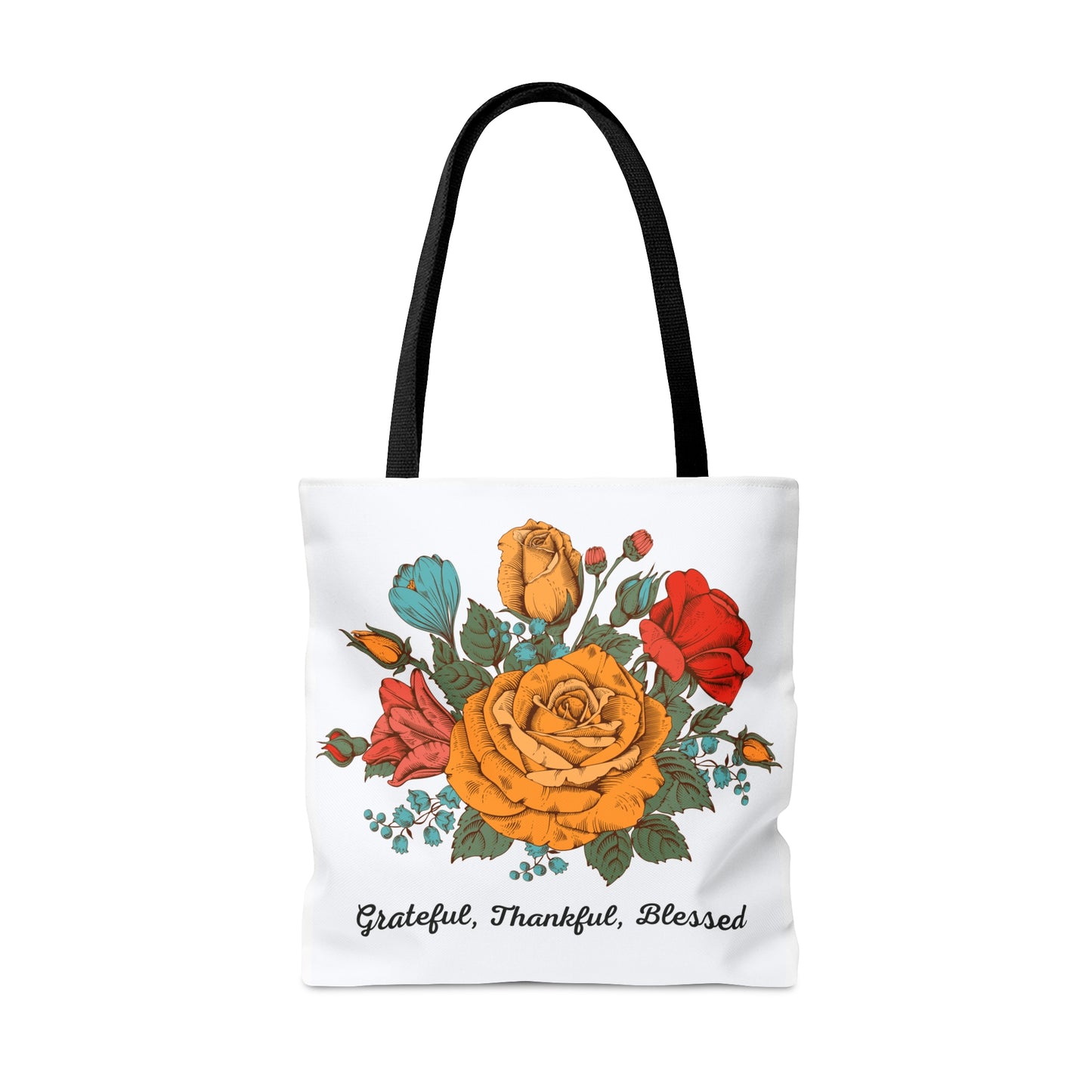 Grateful Thankful Blessed Large Tote Bag