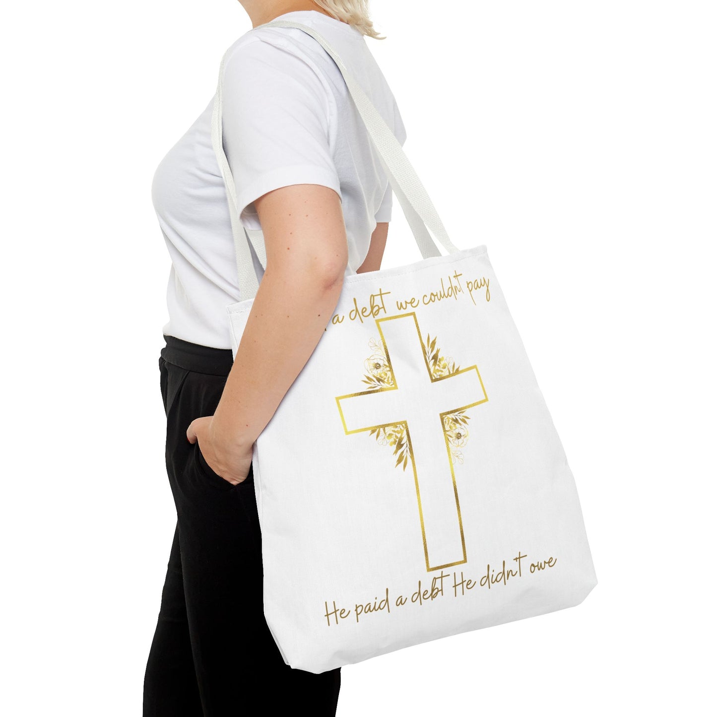 It is Finished! Large Christian Tote Bag – All-Over Print Faith Gift
