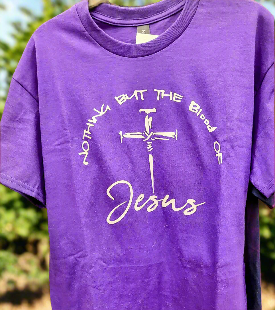 Nothing but the Blood of Jesus T-Shirt Purple